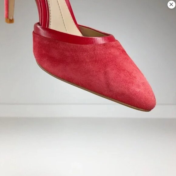 Gianni Bini Lenon Red Genuine Leather Suede Pointed Toe High Heels Size 6 - Picture 11 of 12
